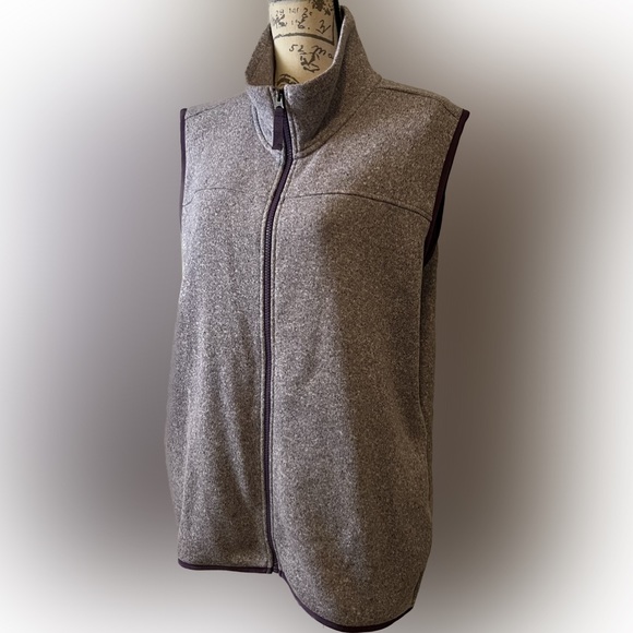 Worn Once! Eddie Bauer Fleece Zip Vest Heather Lavender Size XL - Picture 2 of 15